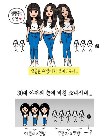 Girls Generation Cartoon. he likes Girls Generation